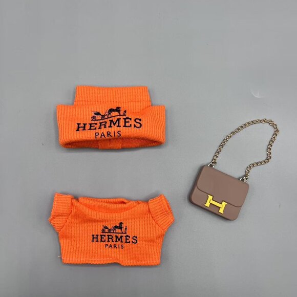 Complete Set Clothes Outfit Hat & Top + Bag Fits For Labubu Doll V1-V3 - Picture 2 of 3